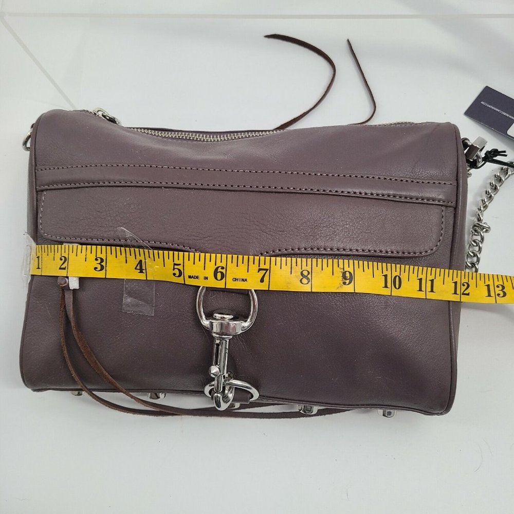 NWT Rebecca Minkoff "Mac" Deep‎ Lavender Leather Clasp Zip Chain Crossbody Bag - Picture 6 of 8